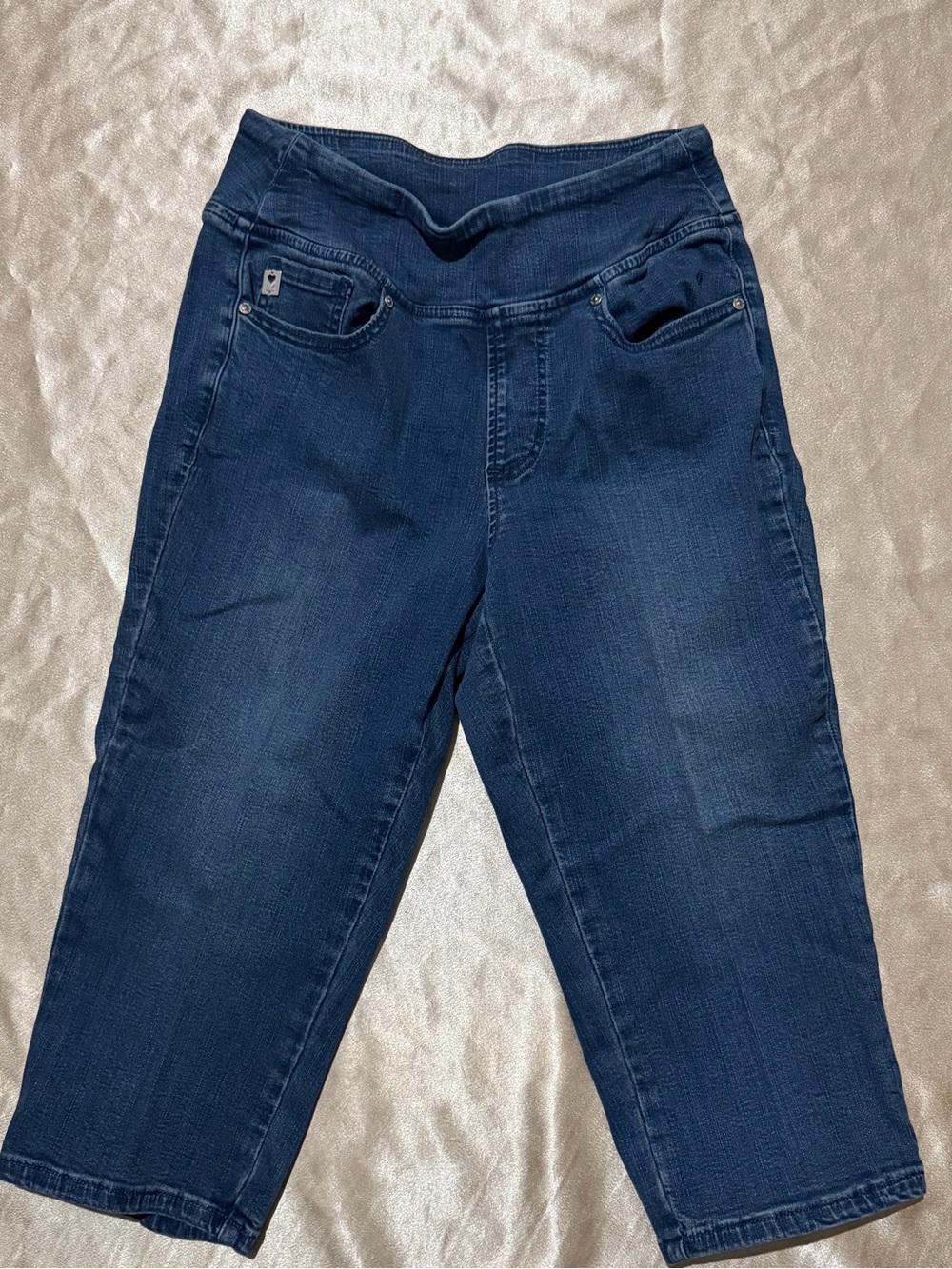 Belle by Kim Gravel Regular TripleLuxe Denim Pedal Pushers size 4 a489398